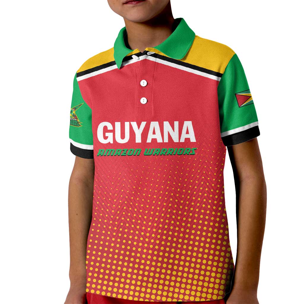 Custom Guyana Cricket Amazon Warriors Kid Polo Shirt All The Way Champions - Wonder Print Shop