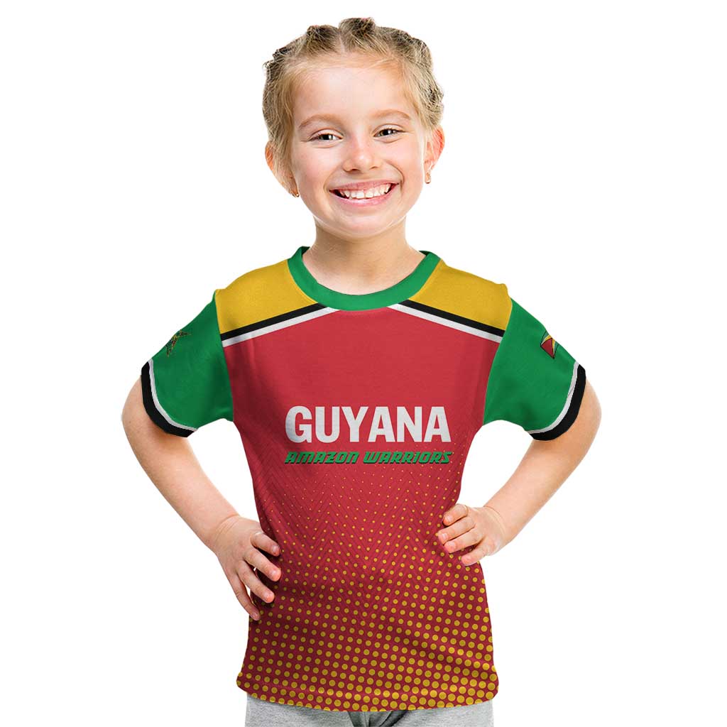 Custom Guyana Cricket Amazon Warriors Kid T Shirt All The Way Champions - Wonder Print Shop