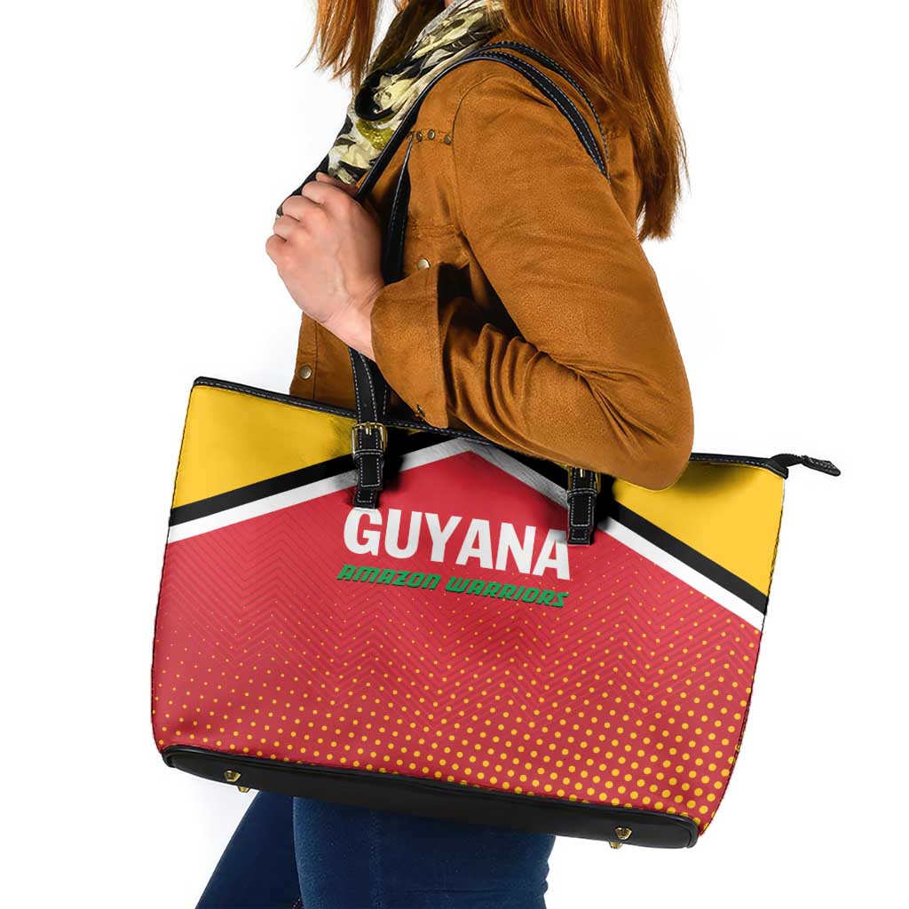 Guyana Cricket Amazon Warriors Leather Tote Bag All The Way Champions