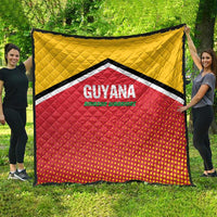 Cricket quilt featuring a yellow top, red dotted bottom, and GUYANA Amazon Warriors logo
