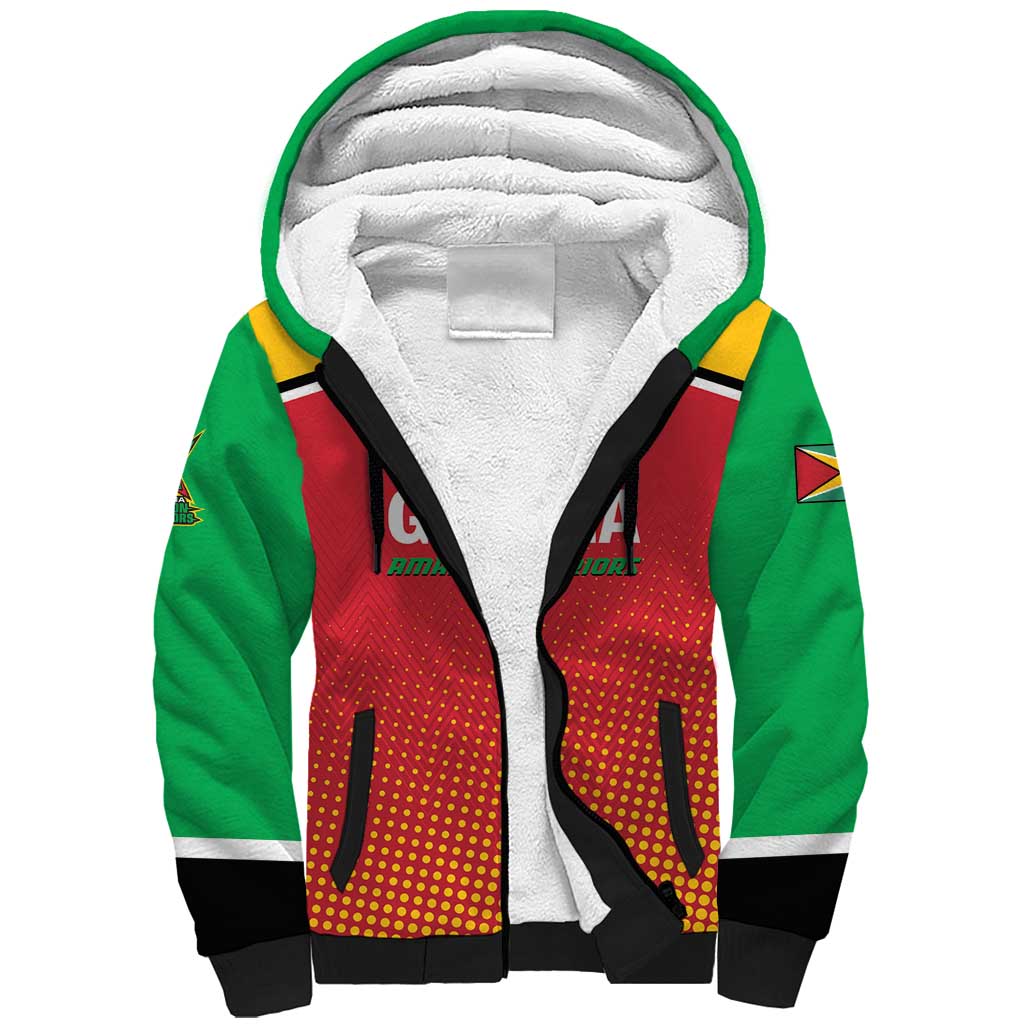 Custom Guyana Cricket Amazon Warriors Sherpa Hoodie All The Way Champions - Wonder Print Shop