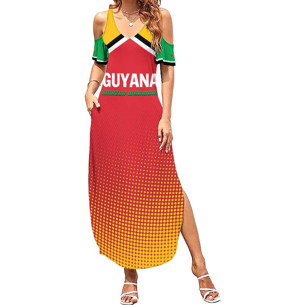 Custom Guyana Cricket Amazon Warriors Summer Maxi Dress All The Way Champions - Wonder Print Shop