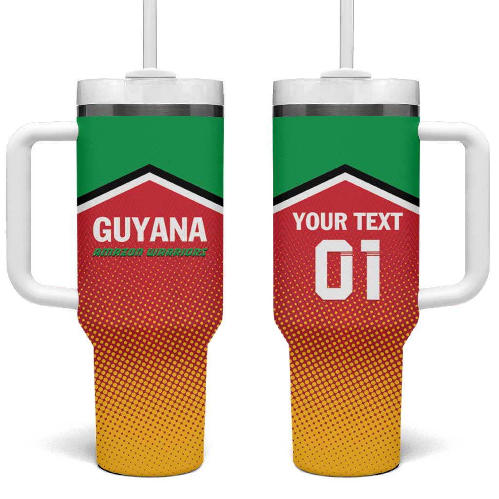 Custom Guyana Cricket Amazon Warriors Tumbler With Handle All The Way Champions