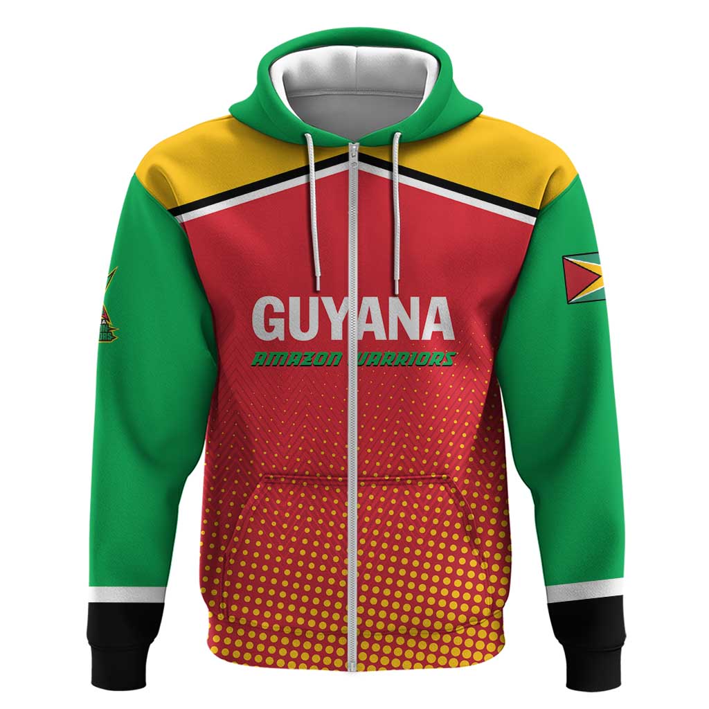 Custom Guyana Cricket Amazon Warriors Zip Hoodie All The Way Champions - Wonder Print Shop