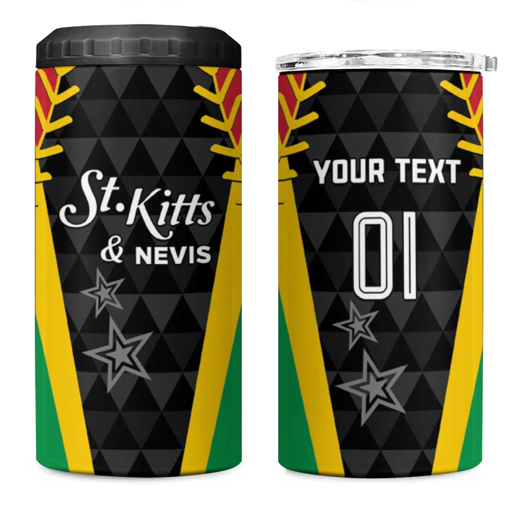 Custom Saint Kitts and Nevis Cricket Patriots 4 in 1 Can Cooler Tumbler St Kitts Nevis in Our Blood