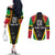 Custom Saint Kitts and Nevis Cricket Patriots Couples Matching Off The Shoulder Long Sleeve Dress and Long Sleeve Button Shirt St Kitts Nevis in Our Blood