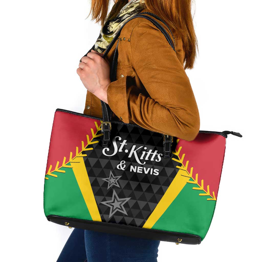 Saint Kitts and Nevis Cricket Patriots Leather Tote Bag St Kitts Nevis in Our Blood - Wonder Print Shop