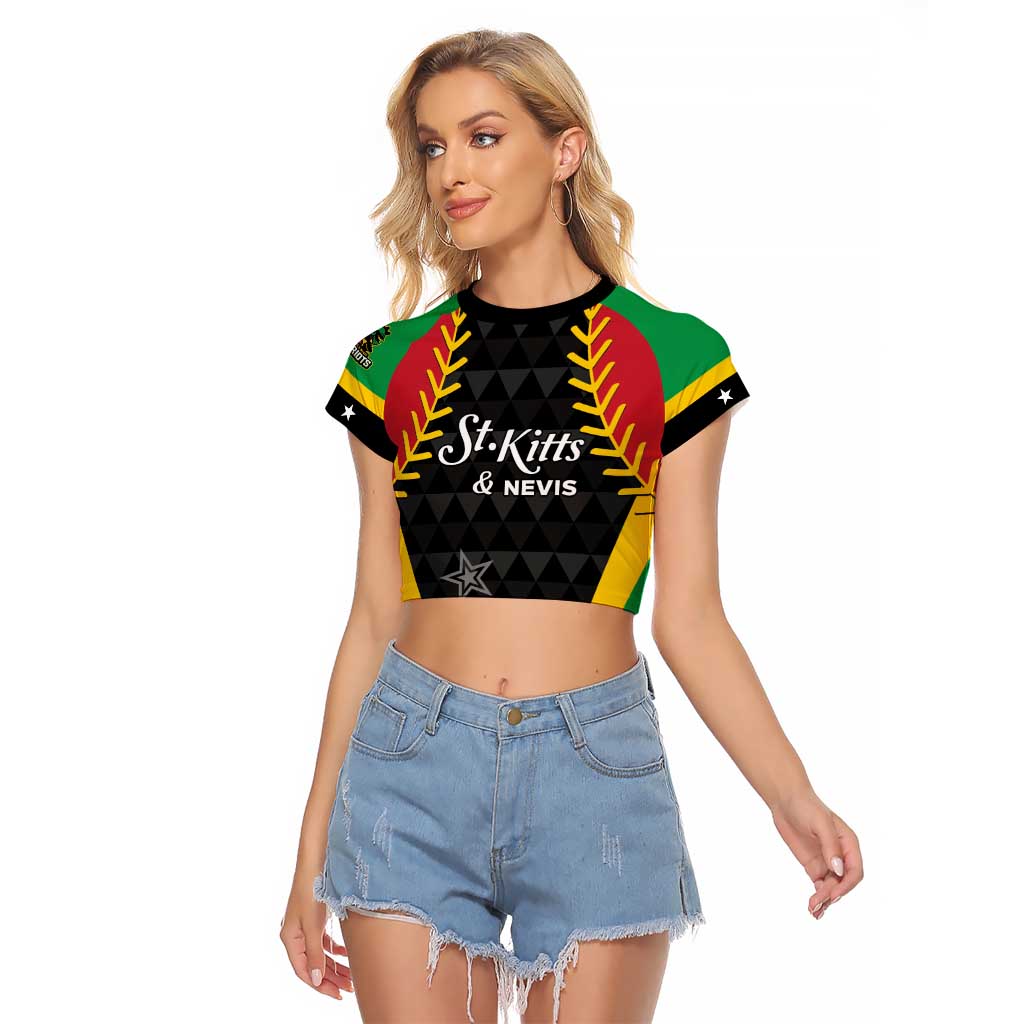 Custom Saint Kitts and Nevis Cricket Patriots Raglan Cropped T Shirt St Kitts Nevis in Our Blood - Wonder Print Shop