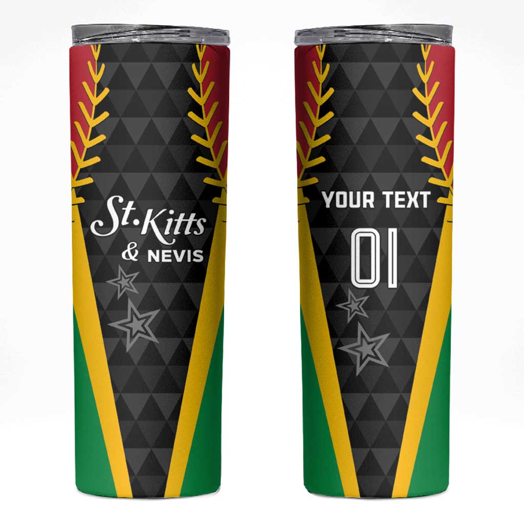 Custom Saint Kitts and Nevis Cricket Patriots Skinny Tumbler St Kitts Nevis in Our Blood