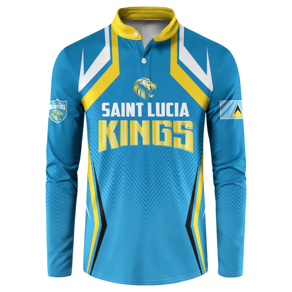 Custom Saint Lucia Cricket Button Sweatshirt St Lucia Stars Champions 2024 - Wonder Print Shop