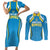 Custom Saint Lucia Cricket Couples Matching Short Sleeve Bodycon Dress and Long Sleeve Button Shirt St Lucia Stars Champions 2024 - Wonder Print Shop