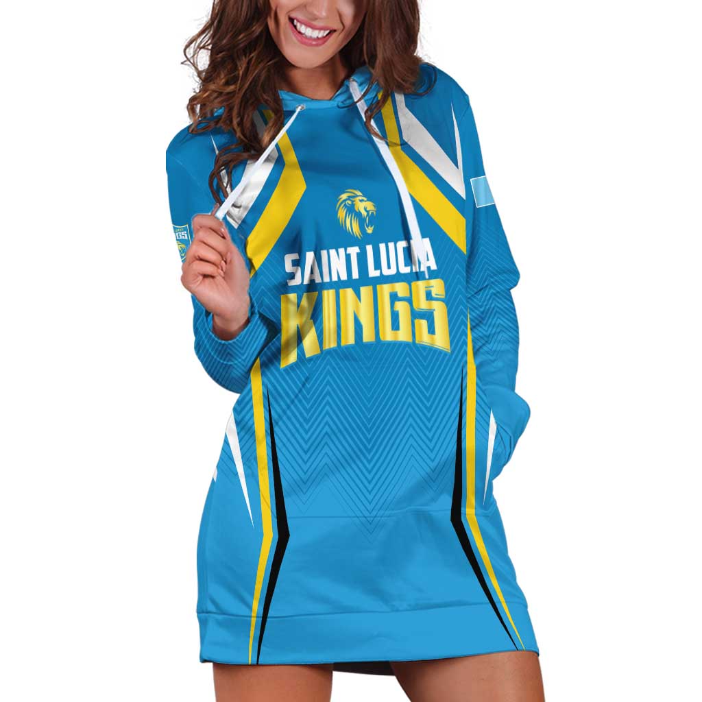 Custom Saint Lucia Cricket Hoodie Dress St Lucia Stars Champions 2024 - Wonder Print Shop