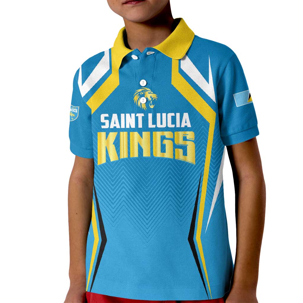 Custom Saint Lucia Cricket Kid Polo Shirt St Lucia Stars Champions 2024 - Wonder Print Shop