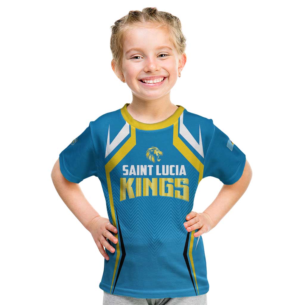 Custom Saint Lucia Cricket Kid T Shirt St Lucia Stars Champions 2024 - Wonder Print Shop