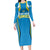 Custom Saint Lucia Cricket Long Sleeve Bodycon Dress St Lucia Stars Champions 2024 - Wonder Print Shop