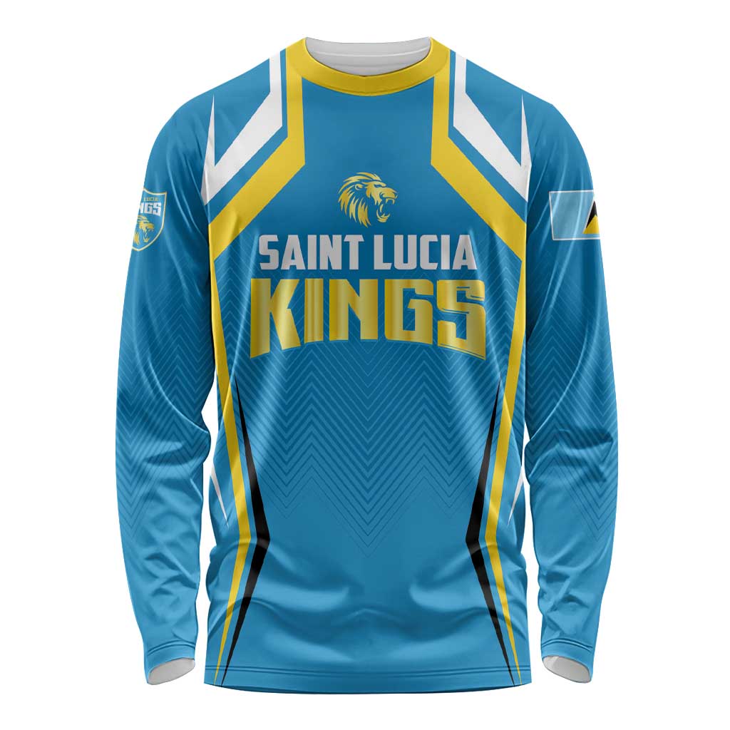 Custom Saint Lucia Cricket Long Sleeve Shirt St Lucia Stars Champions 2024 - Wonder Print Shop