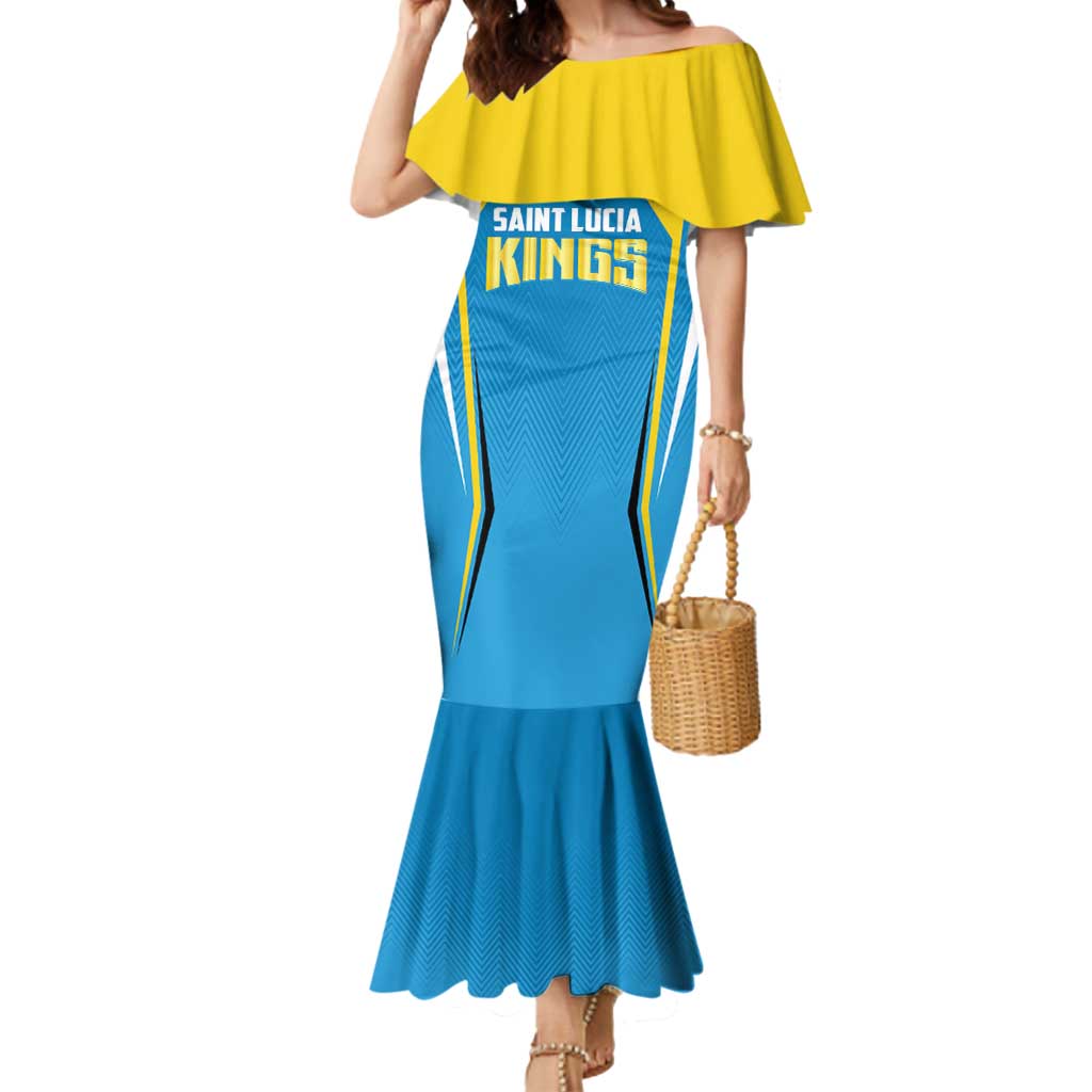 Custom Saint Lucia Cricket Mermaid Dress St Lucia Stars Champions 2024 - Wonder Print Shop