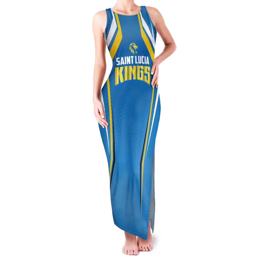 Custom Saint Lucia Cricket Tank Maxi Dress St Lucia Stars Champions 2024 - Wonder Print Shop