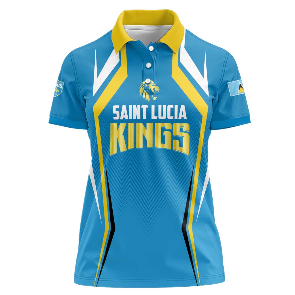 Custom Saint Lucia Cricket Women Polo Shirt St Lucia Stars Champions 2024 - Wonder Print Shop