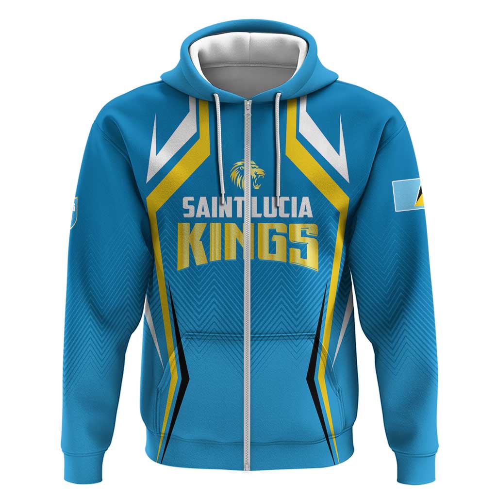 Custom Saint Lucia Cricket Zip Hoodie St Lucia Stars Champions 2024 - Wonder Print Shop