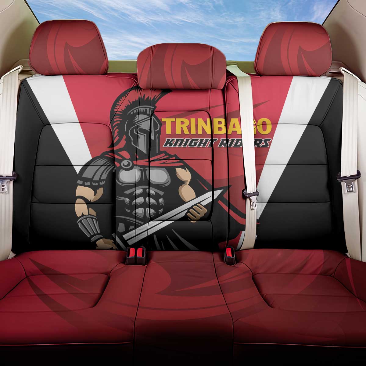 Trinidad and Tobago Cricket Knight Riders Back Car Seat Cover Trinbago Wave The Red - Wonder Print Shop