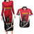 Custom Trinidad and Tobago Cricket Knight Riders Couples Matching Long Sleeve Bodycon Dress and Hawaiian Shirt Trinbago Wave The Red - Wonder Print Shop