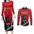 Custom Trinidad and Tobago Cricket Knight Riders Couples Matching Long Sleeve Bodycon Dress and Long Sleeve Button Shirt Trinbago Wave The Red - Wonder Print Shop