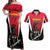 Custom Trinidad and Tobago Cricket Knight Riders Couples Matching Off Shoulder Maxi Dress and Hawaiian Shirt Trinbago Wave The Red - Wonder Print Shop