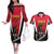 Custom Trinidad and Tobago Cricket Knight Riders Couples Matching Off The Shoulder Long Sleeve Dress and Hawaiian Shirt Trinbago Wave The Red - Wonder Print Shop