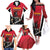 Custom Trinidad and Tobago Cricket Knight Riders Family Matching Off The Shoulder Long Sleeve Dress and Hawaiian Shirt Trinbago Wave The Red - Wonder Print Shop