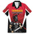 Custom Trinidad and Tobago Cricket Knight Riders Family Matching Off The Shoulder Long Sleeve Dress and Hawaiian Shirt Trinbago Wave The Red - Wonder Print Shop