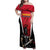 Custom Trinidad and Tobago Cricket Knight Riders Family Matching Off Shoulder Maxi Dress and Hawaiian Shirt Trinbago Wave The Red - Wonder Print Shop