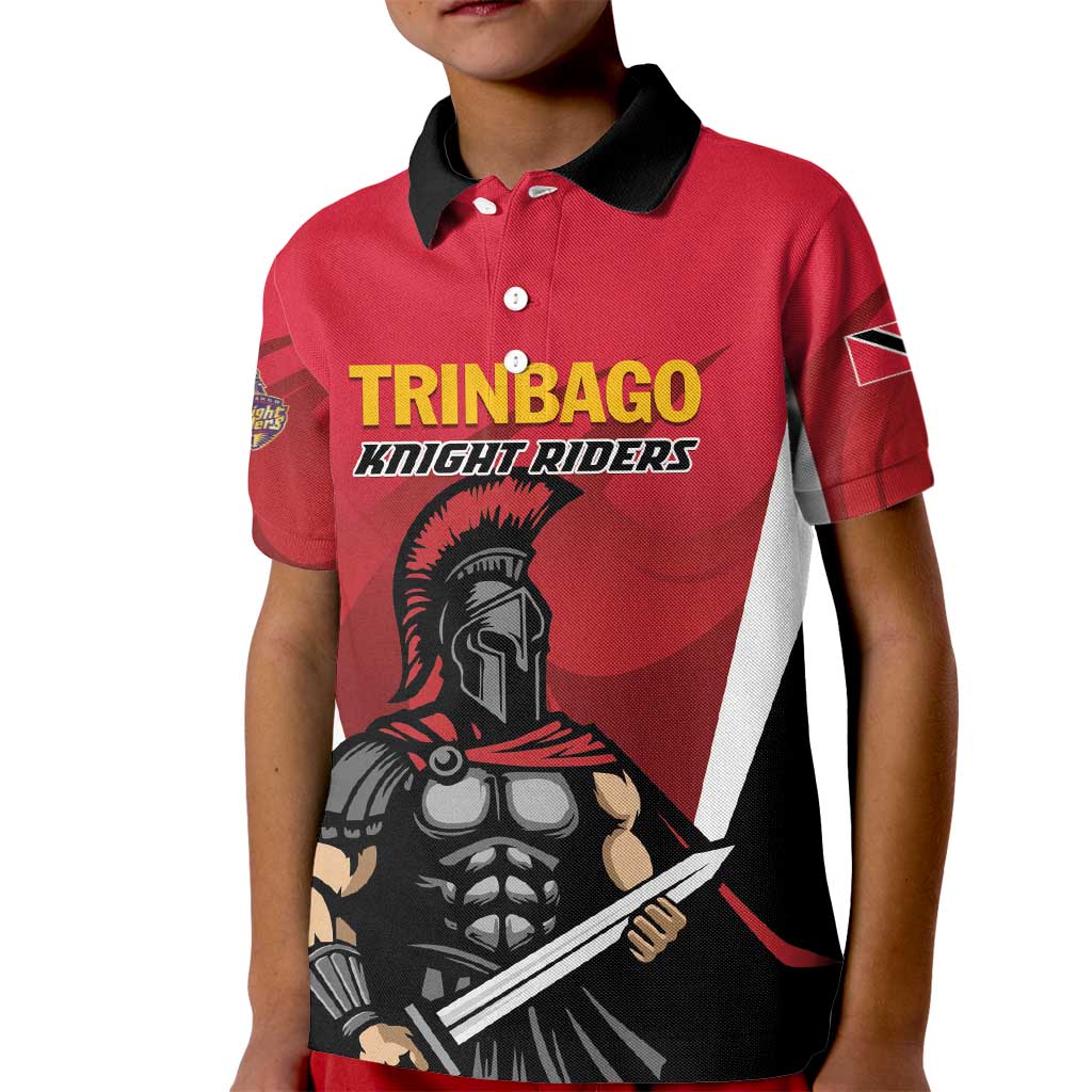 Custom Trinidad and Tobago Cricket Knight Riders Kid Polo Shirt Trinbago Wave The Red - Wonder Print Shop