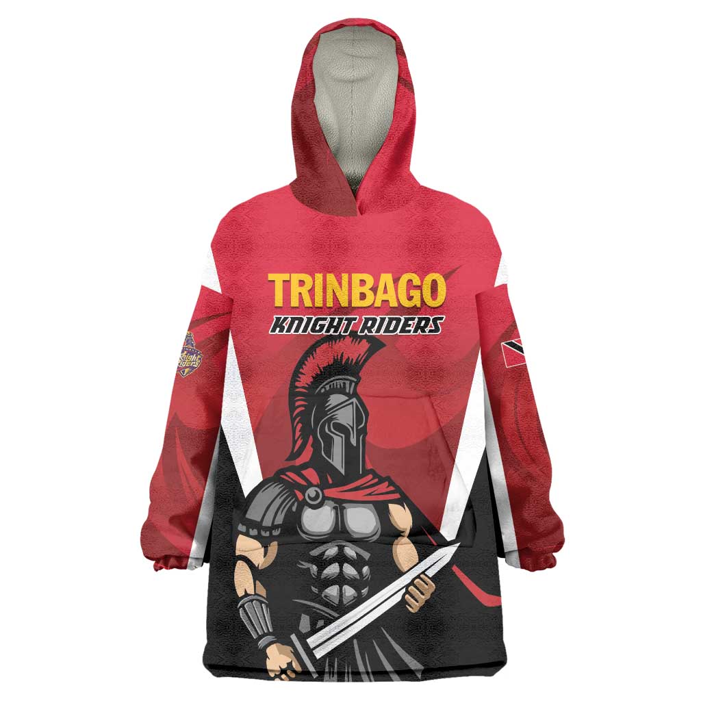 Custom Trinidad and Tobago Cricket Knight Riders Wearable Blanket Hoodie Trinbago Wave The Red