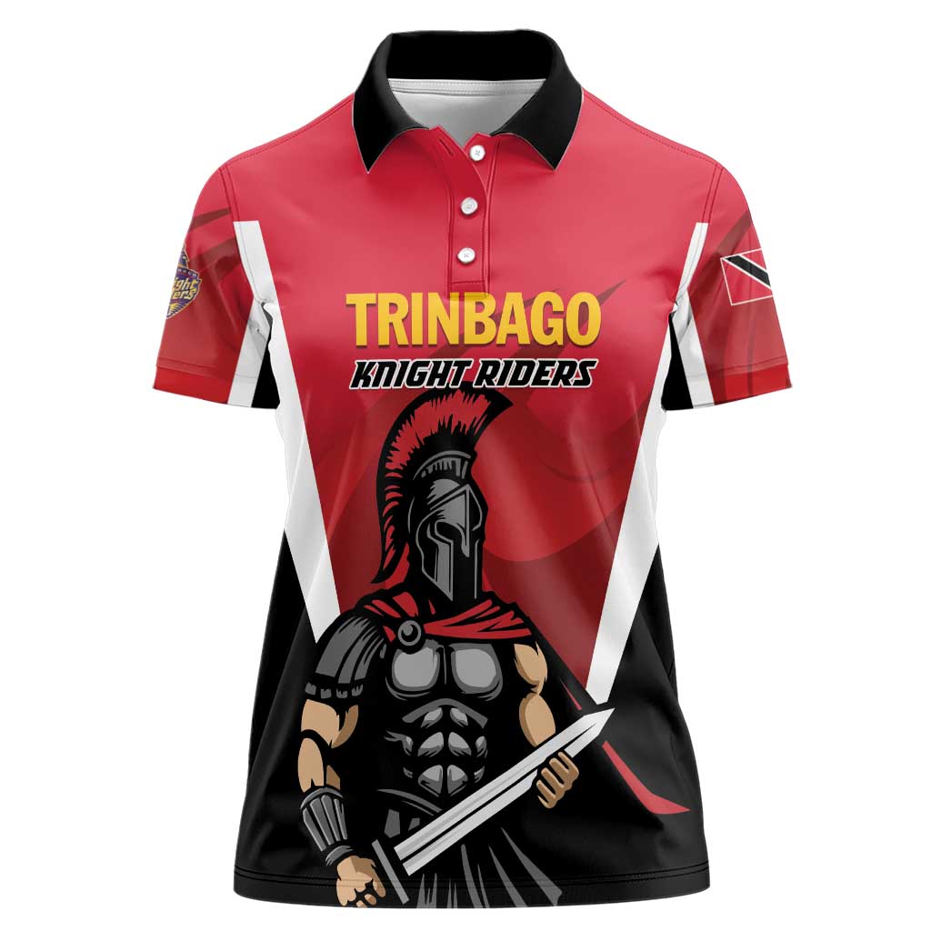 Custom Trinidad and Tobago Cricket Knight Riders Women Polo Shirt Trinbago Wave The Red - Wonder Print Shop