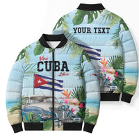Personalized Viva Cuba Libre Bomber Puffer Jacket Libre Car Tropical Style - Wonder Print Shop