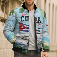 Personalized Viva Cuba Libre Bomber Puffer Jacket Libre Car Tropical Style - Wonder Print Shop