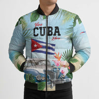 Personalized Viva Cuba Libre Bomber Puffer Jacket Libre Car Tropical Style - Wonder Print Shop