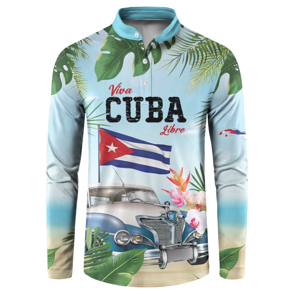 Personalized Viva Cuba Libre Button Sweatshirt Libre Car Tropical Style - Wonder Print Shop