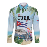 Personalized Viva Cuba Libre Long Sleeve Button Shirt Libre Car Tropical Style - Wonder Print Shop