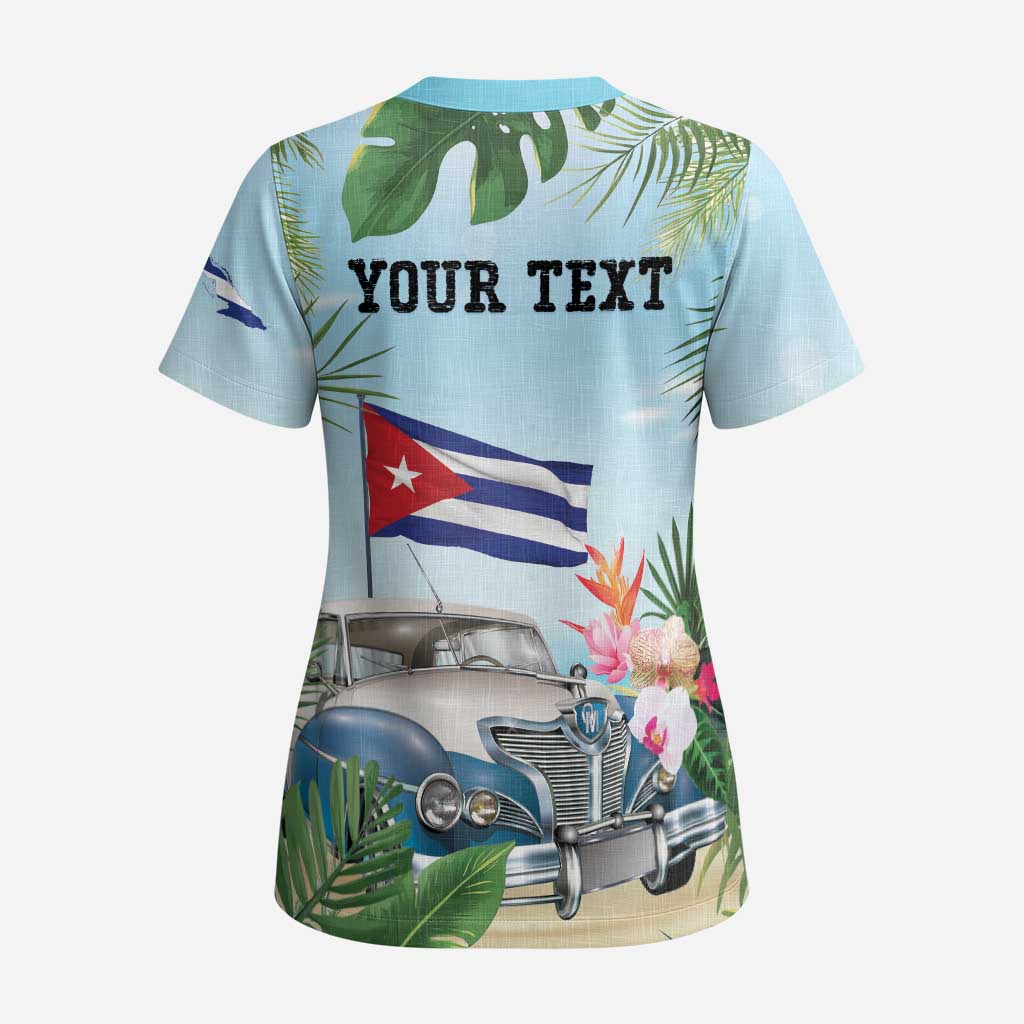 Personalized Viva Cuba Libre Scrub Top Libre Car Tropical Style - Wonder Print Shop