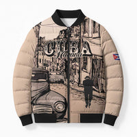 Personalized Cuba Havana Bomber Puffer Jacket Libre Car Retro Style - Wonder Print Shop