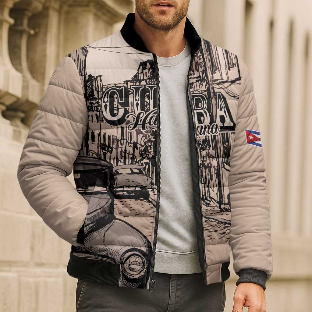 Personalized Cuba Havana Bomber Puffer Jacket Libre Car Retro Style - Wonder Print Shop