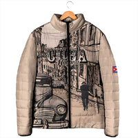 Personalized Cuba Havana Padded Jacket Libre Car Retro Style - Wonder Print Shop