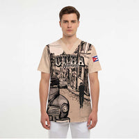 Personalized Cuba Havana Scrub Top Libre Car Retro Style - Wonder Print Shop
