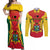 Ghana Football Couples Matching Off Shoulder Maxi Dress and Long Sleeve Button Shirt I Love Black Stars - Wonder Print Shop