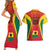 Ghana Football Couples Matching Short Sleeve Bodycon Dress and Hawaiian Shirt I Love Black Stars - Wonder Print Shop