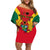 Ghana Football Family Matching Off Shoulder Short Dress and Hawaiian Shirt I Love Black Stars - Wonder Print Shop