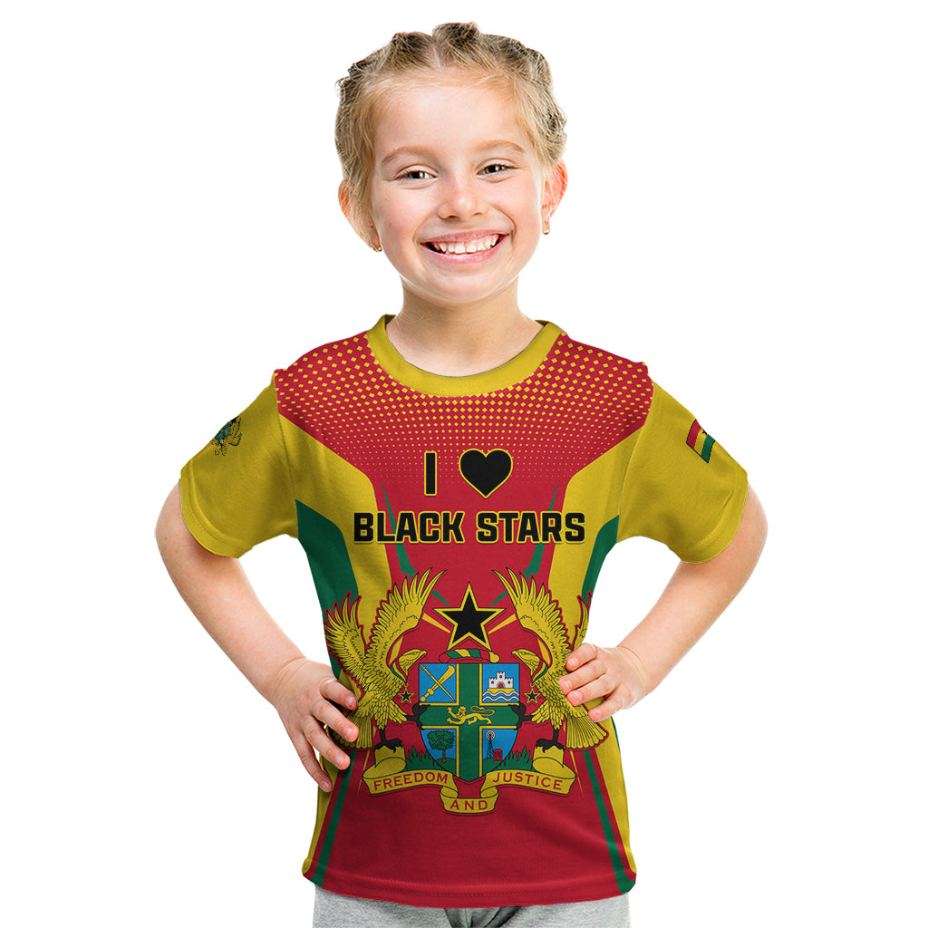 Ghana Football Kid T Shirt I Love Black Stars - Wonder Print Shop