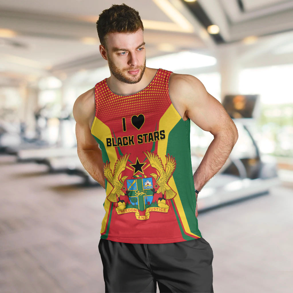 Ghana Football Men Tank Top I Love Black Stars - Wonder Print Shop